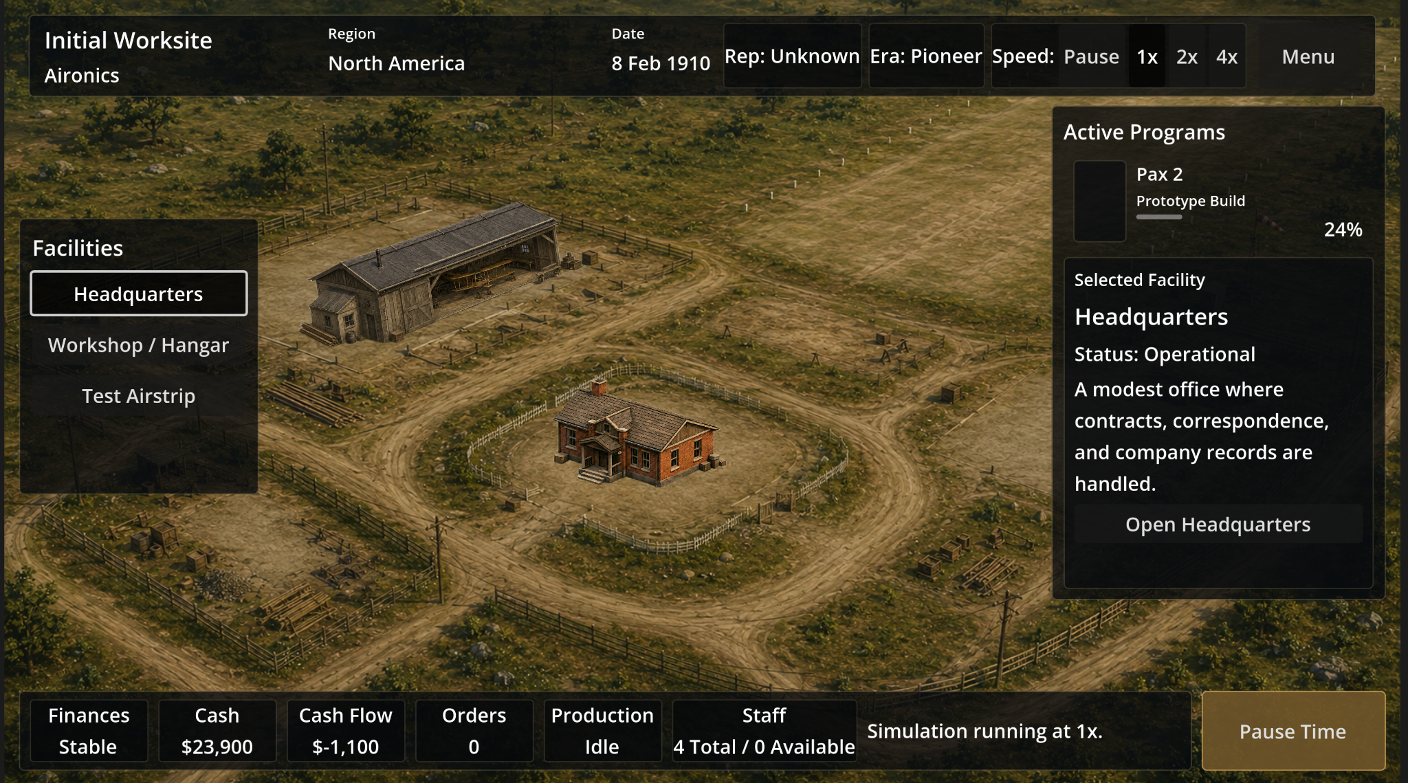Current Aircraft Tycoon Alpha gameplay worksite